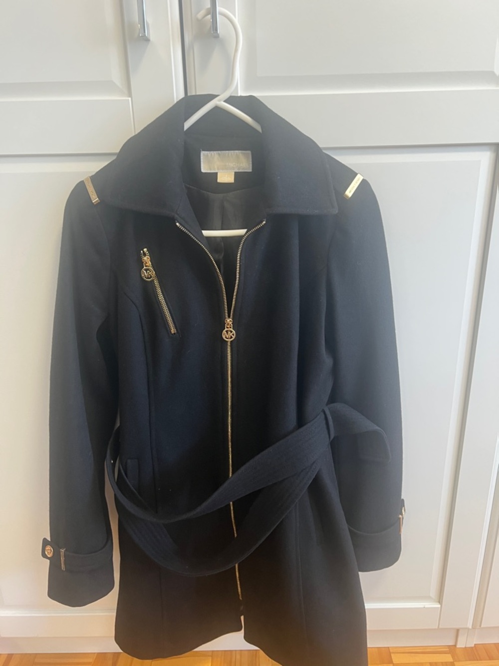 Michael Kors black Coat with Gold Hardware